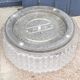 Pair of vintage Erco diamond-tipped glass ceiling lights from the 60s Diameter 35cm