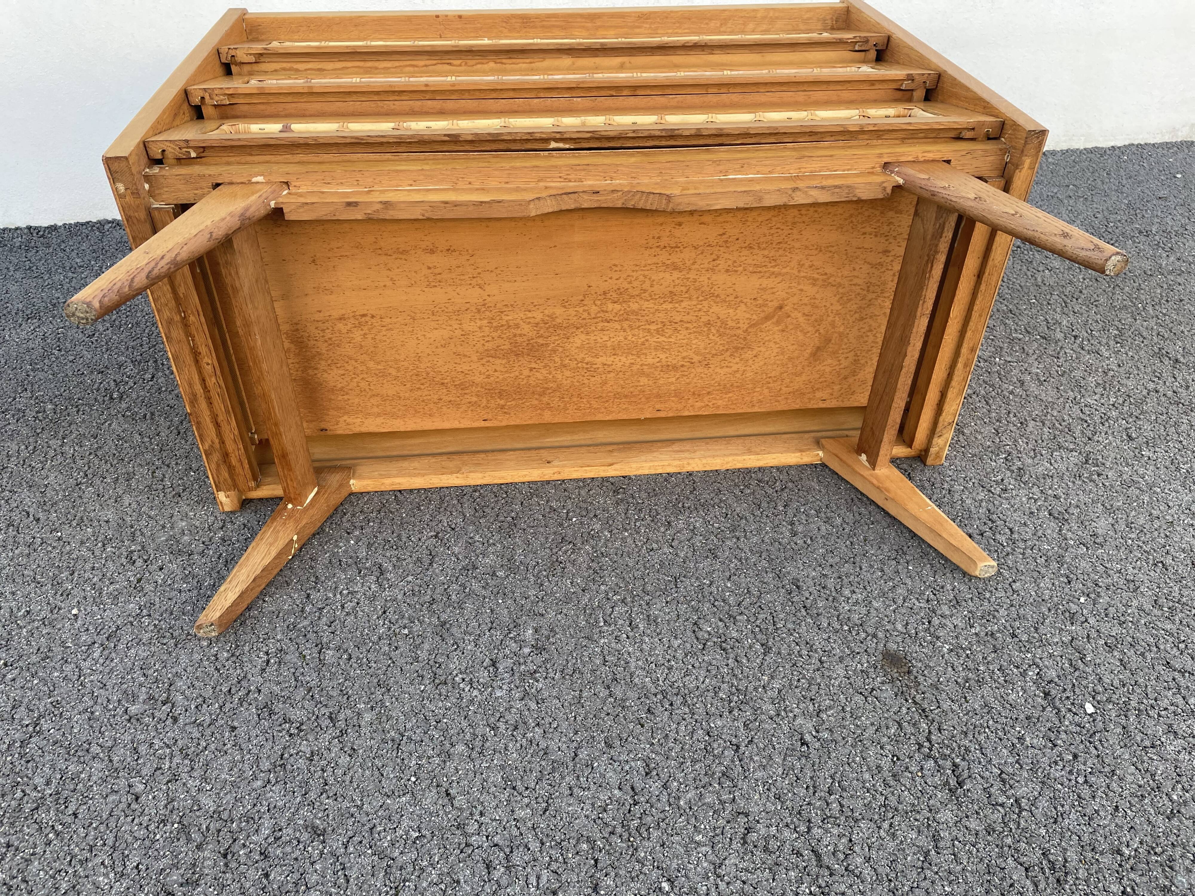Commode bois et rotin