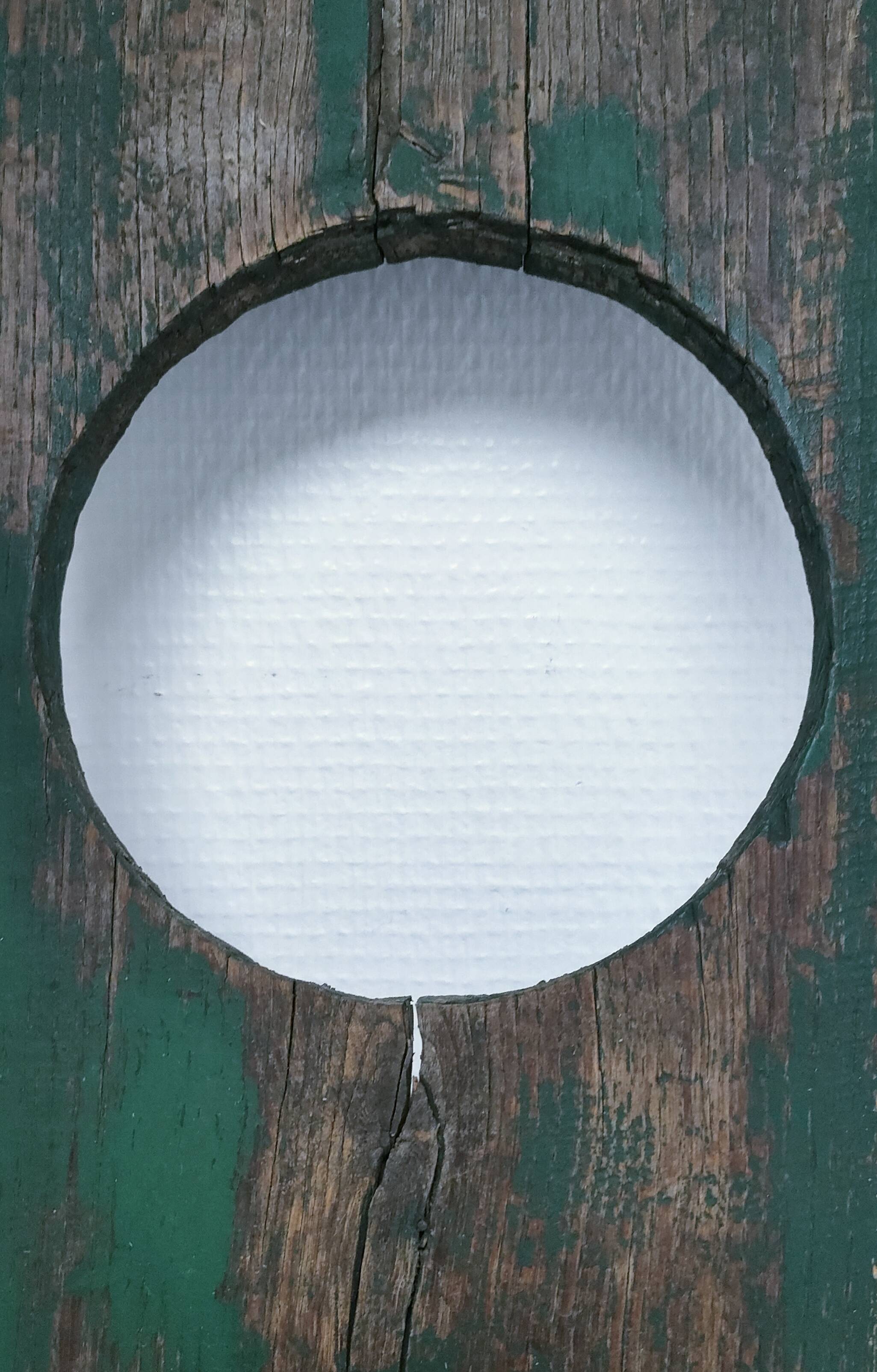 Vintage patinated wood and metal planter