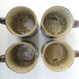 Lot de 4 mugs vintages en céramique