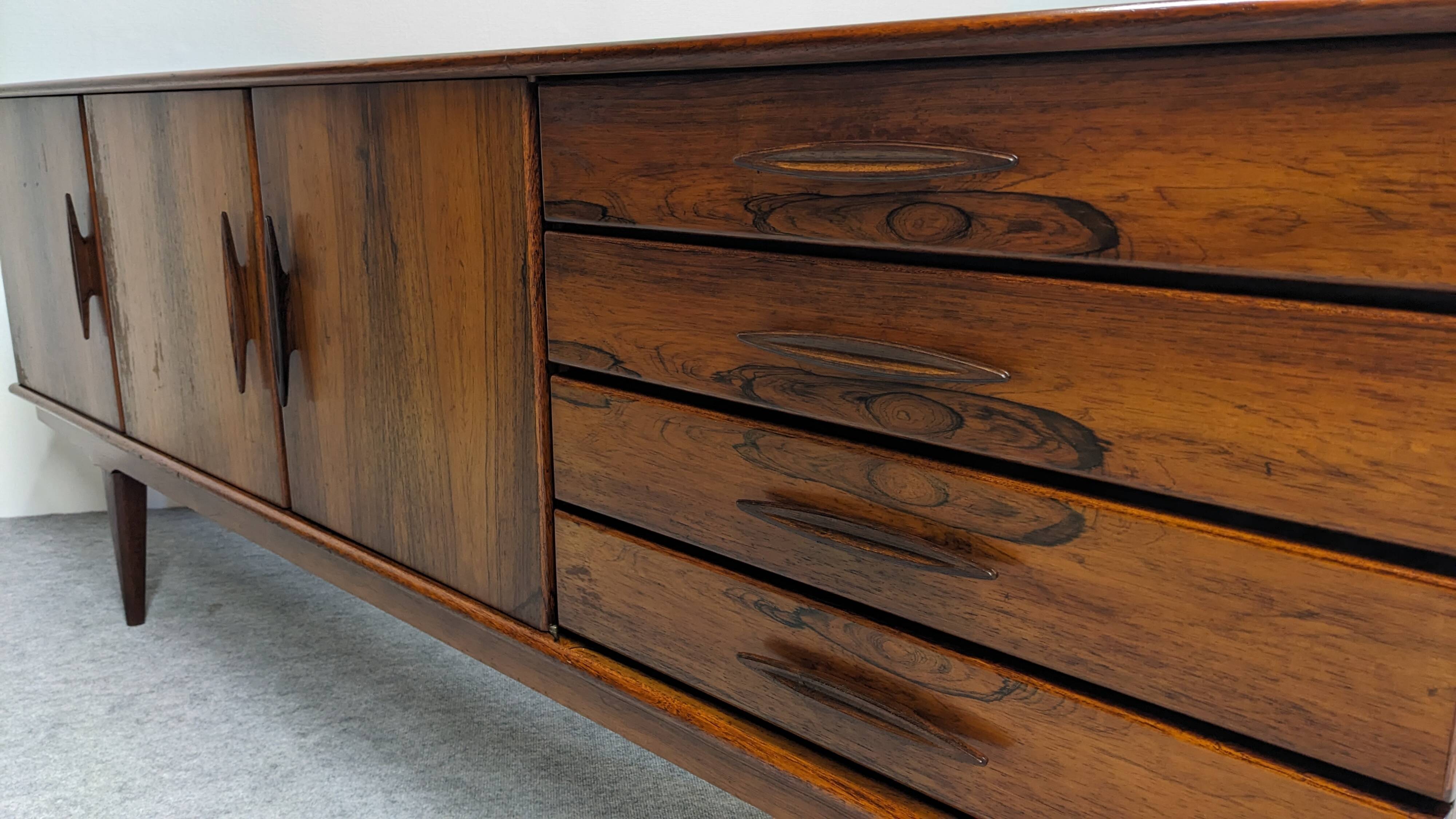 Scandinavian sideboard in Rio rosewood, 1950s-1960s