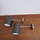 Set of 2x Black wall lamps by Kaiser Idell / Kaiser Leuchten, 1960s