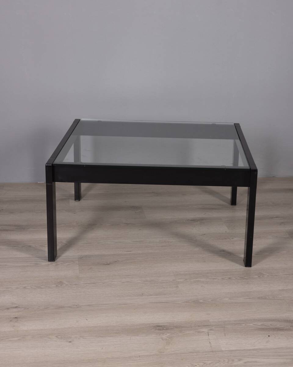 Vintage glass coffee table !sanmarco model by gae aulenti for zanotta, 1970
