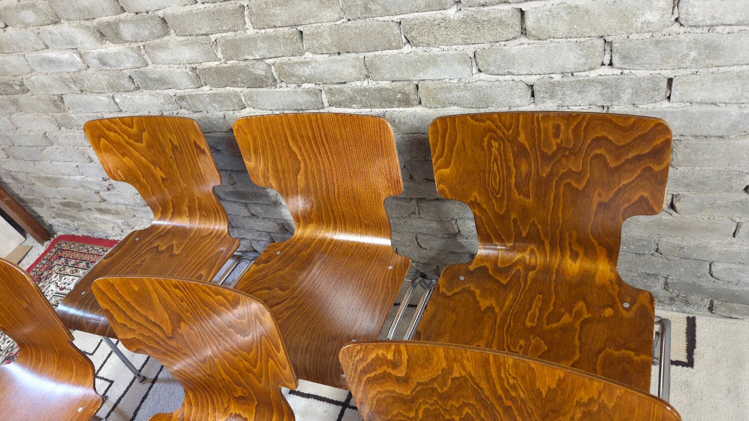 6 vintage Scandinavian chairs from the 1970s.