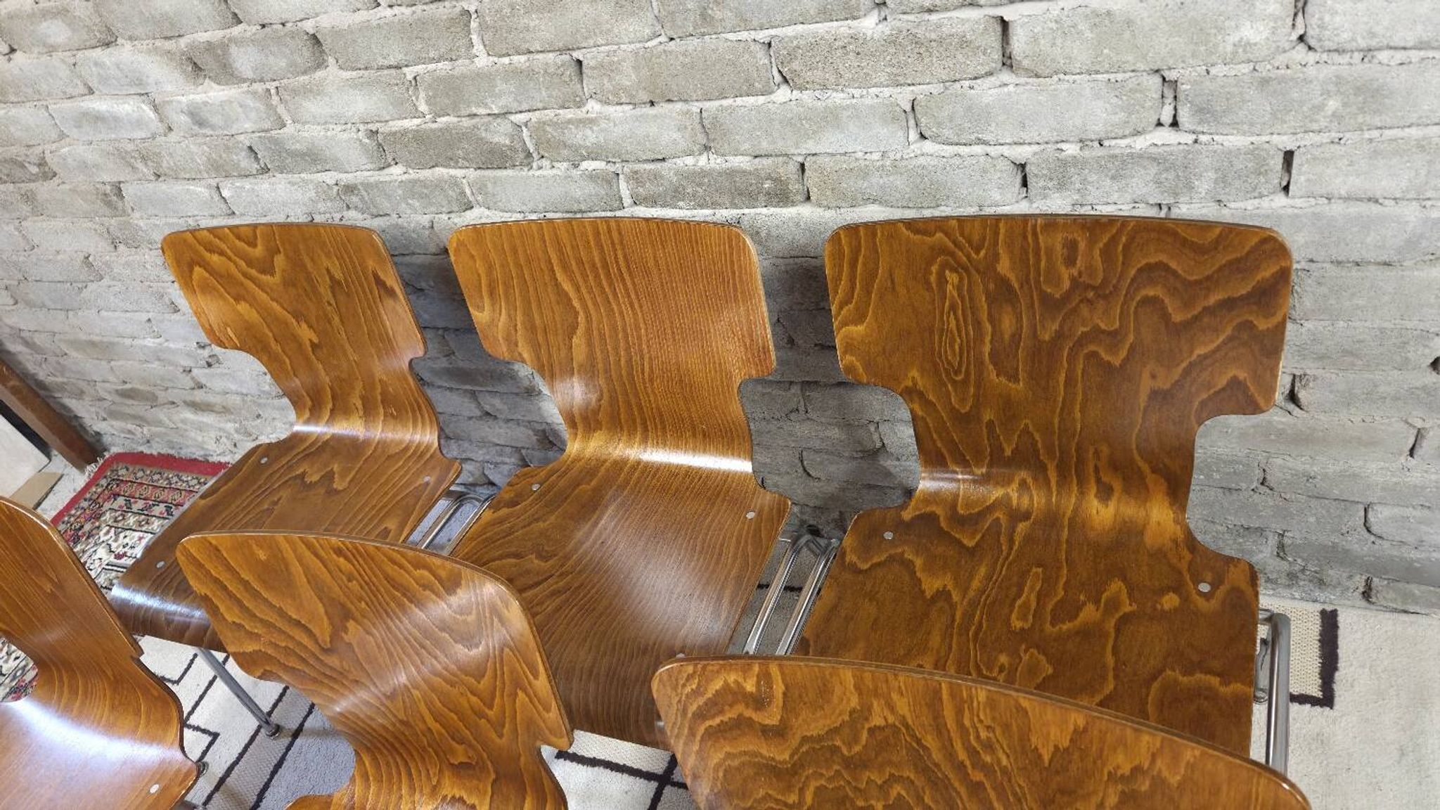 6 vintage Scandinavian chairs from the 1970s.
