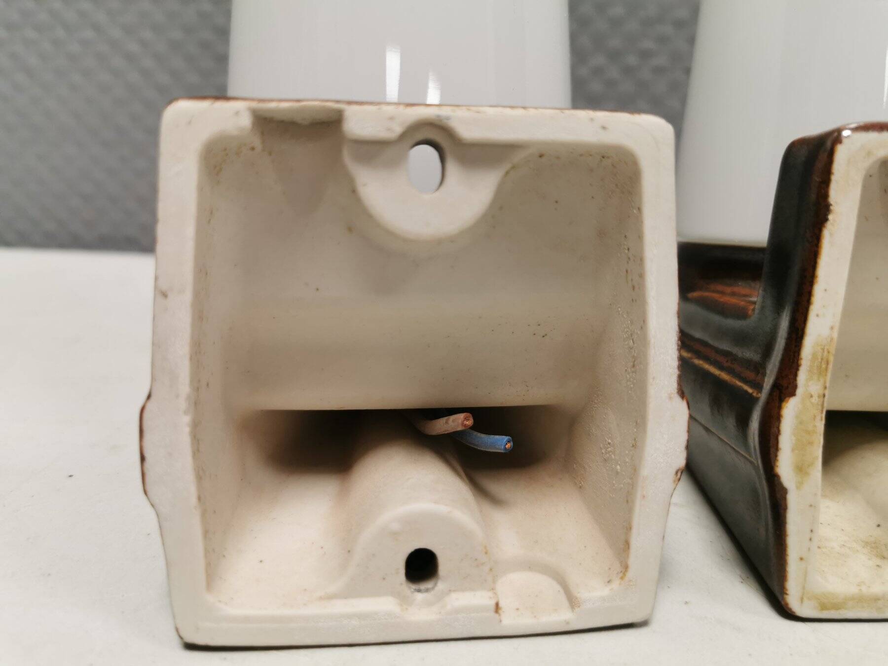 Ceramic bathroom lamp designed by Sigvard Bernadotte for IFÖ Sweden.