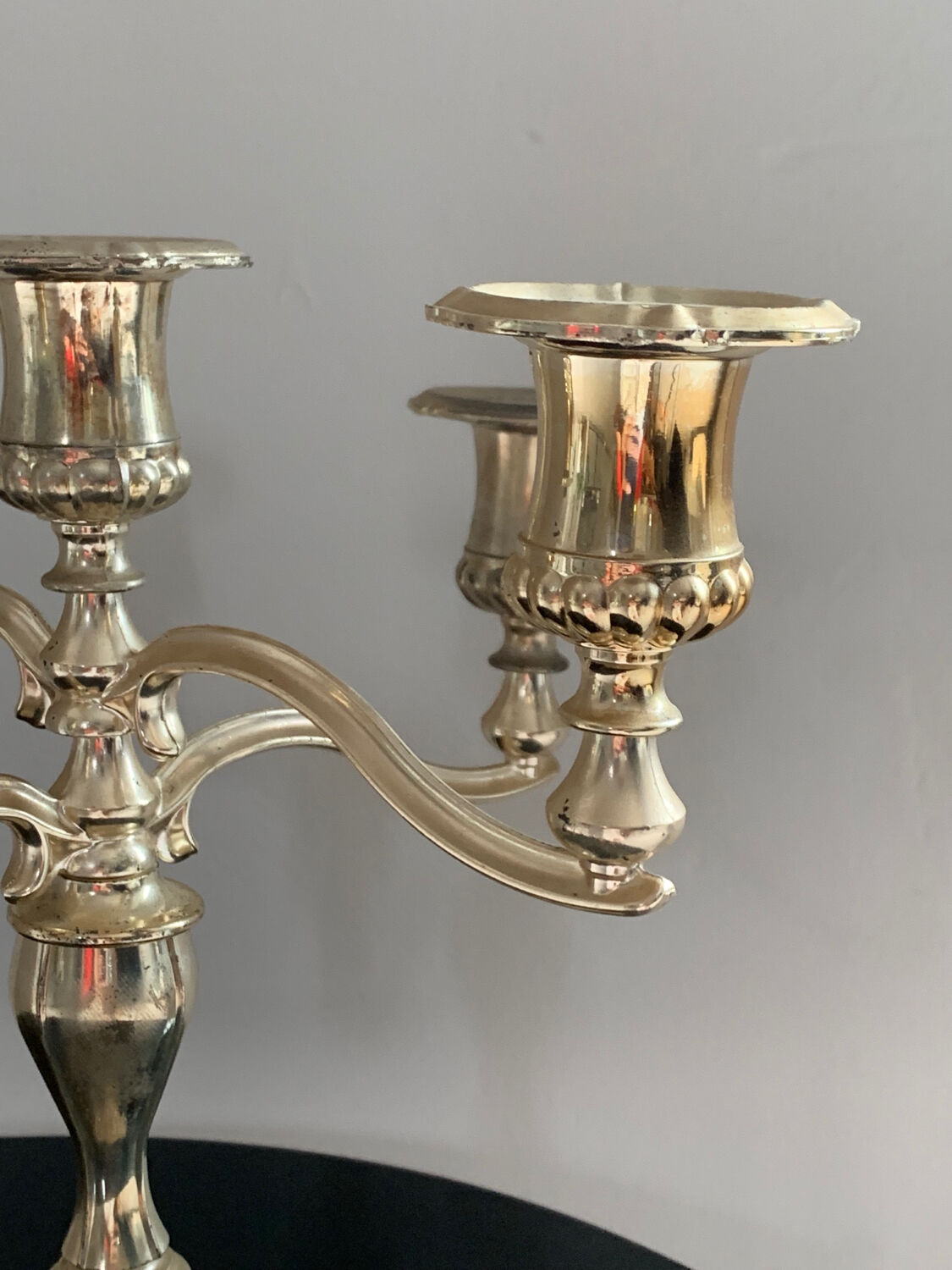 Silver metal candlestick