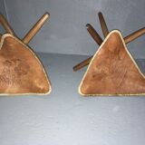 Pairs of leather tripod stools