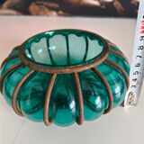 Vintage green blown glass lantern – bohemian spirit – Pier Import