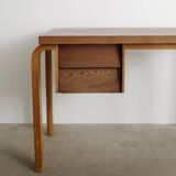 Early Vintage Finnish Mid Century Alvar Aalto Wooden Desk & Chair, 1940s