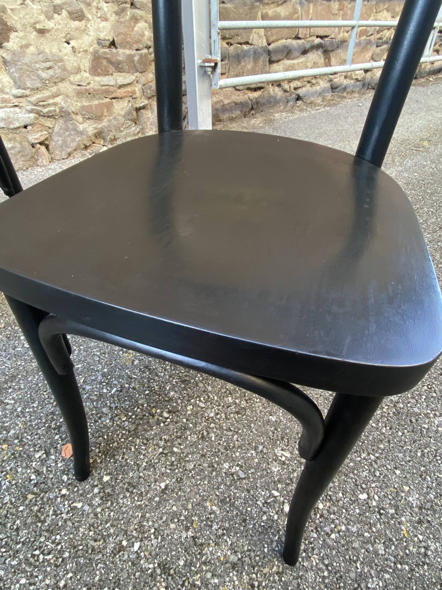 4 French chairs, Café brasserie model, curved wood from the 1970s