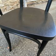 4 French chairs, Café brasserie model, curved wood from the 1970s
