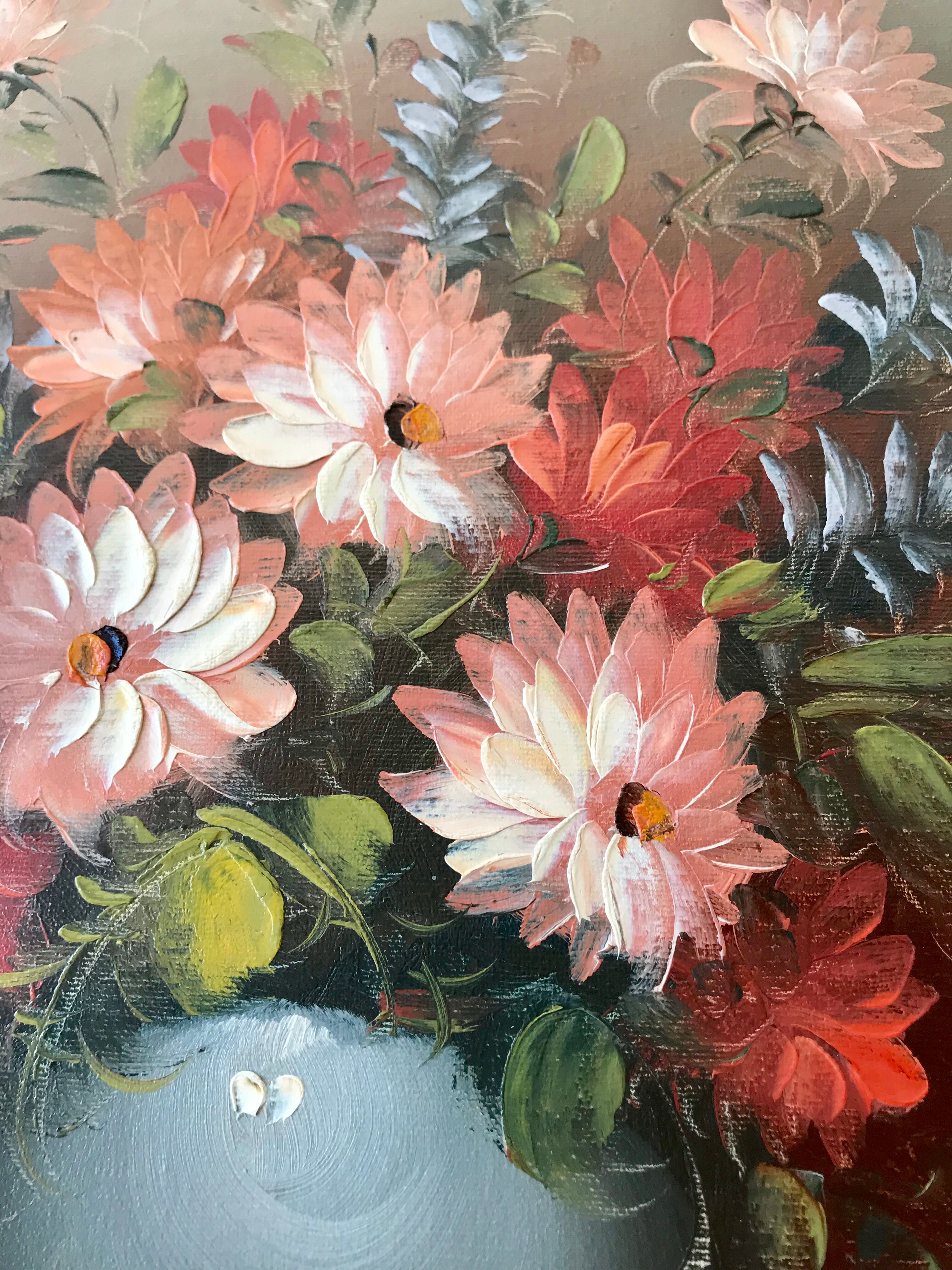 Oil on canvas bouquet of flowers