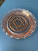 Mid-Century pink pressed glass bowl with Star of David decoration