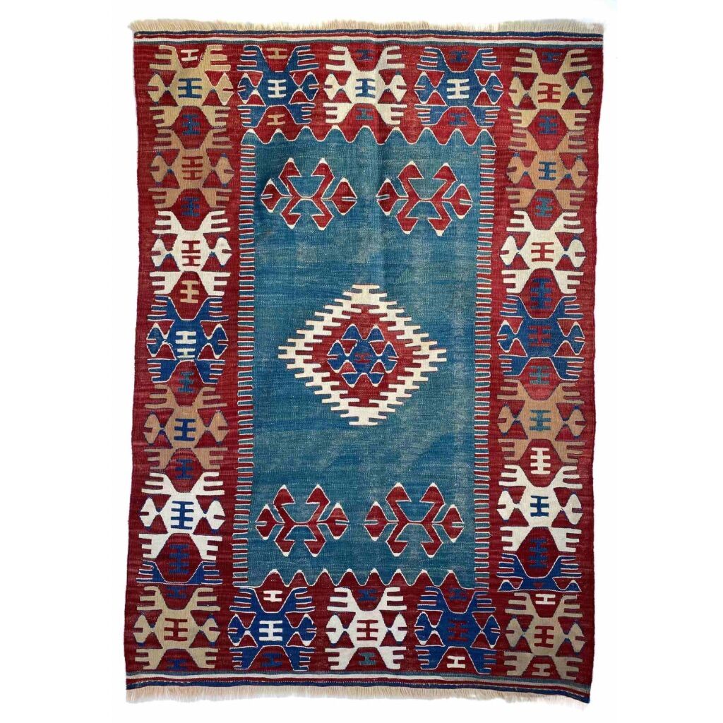 Hand-woven Turkish vintage kilim 166x116 cm