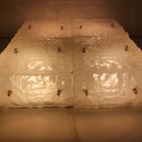 1960s Kalmar Franken Ceiling Lamp Ice Glass Design