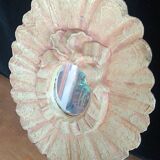 Painted oval plaster mirror