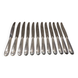 12 silver-plated table knives by Christofle Vendôme, 24.5cm