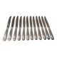 12 silver-plated table knives by Christofle Vendôme, 24.5cm