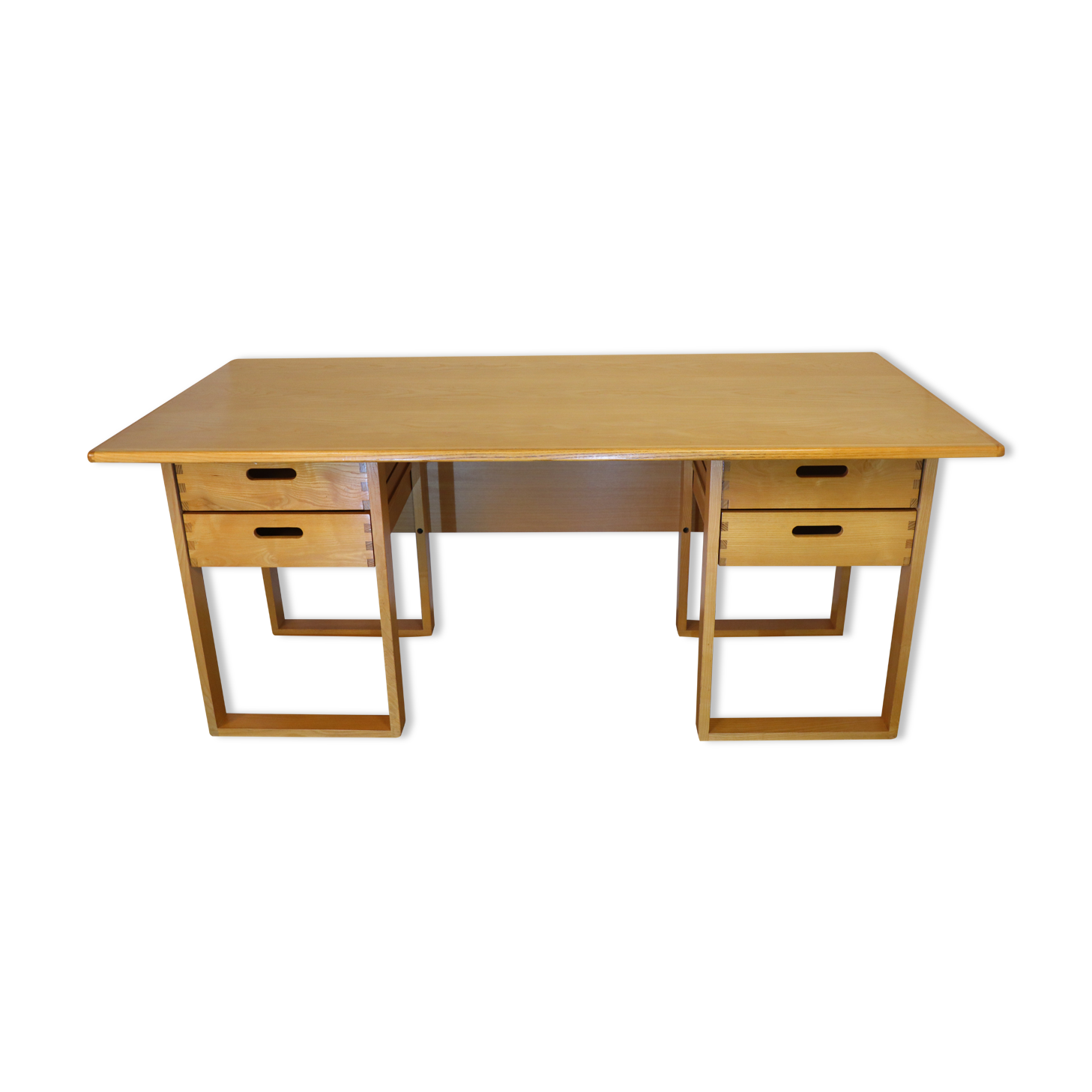 Vintage architect's desk in light wood circa 1970