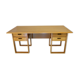 Vintage architect's desk in light wood circa 1970