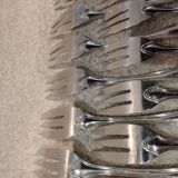 12 silver-plated metal cake forks by Ercuis silversmiths, Contours pattern