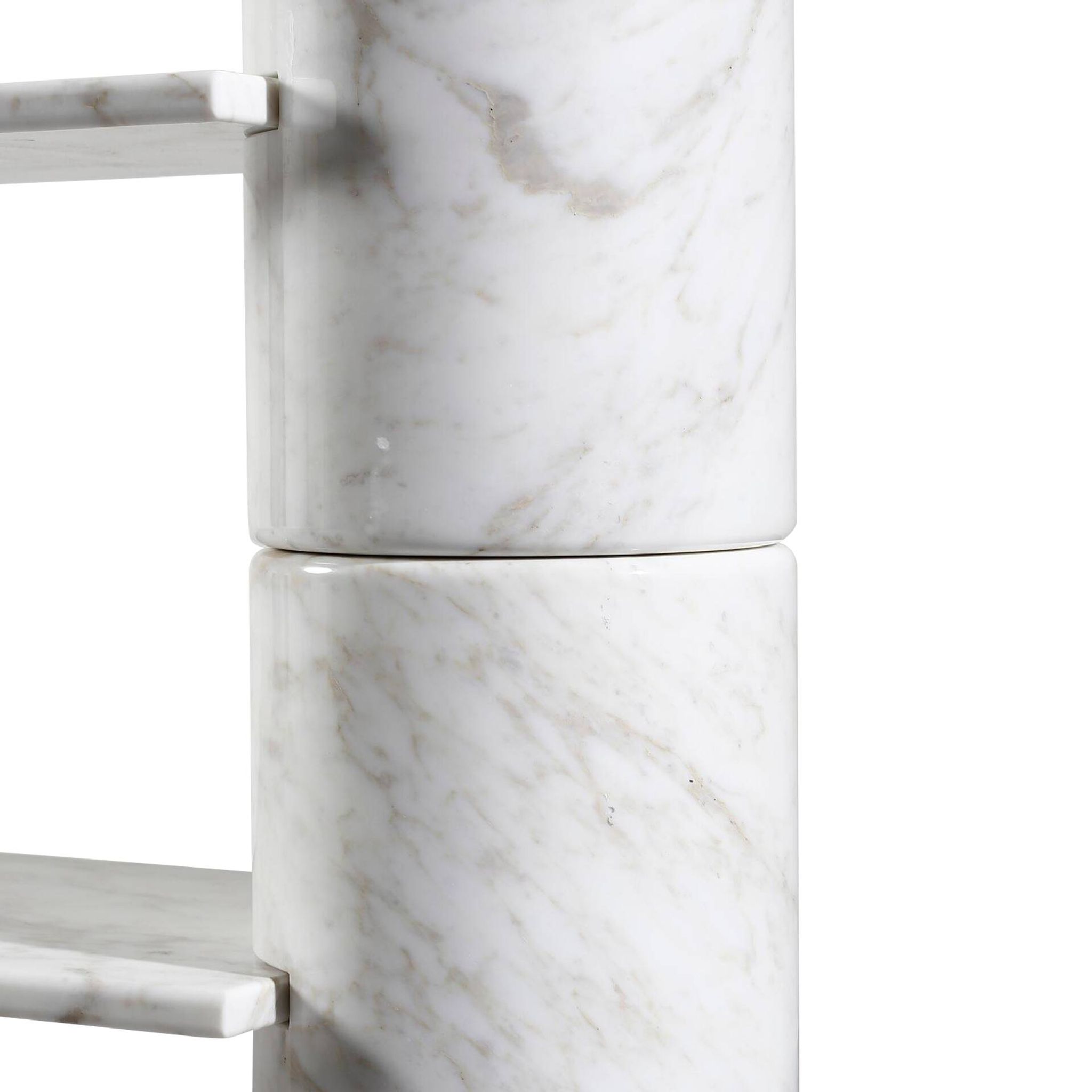 Loico Library by Angelo Mangiarotti in white Carrara marble, mid-20th century Italian.