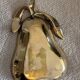 Vintage gold brass and cloisonné enamel pear trinket dish - 60s/70s