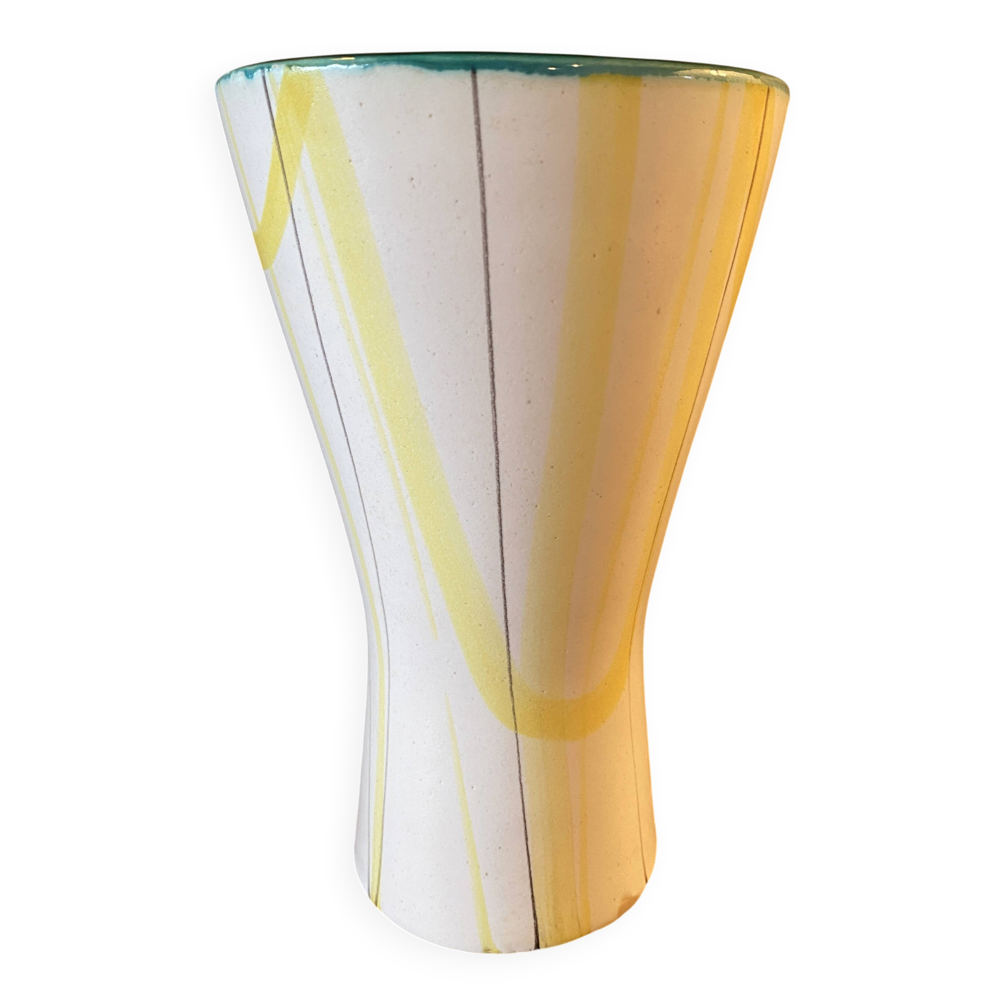 Roger Capron Vallauris vase in ceramic, graphic decoration.