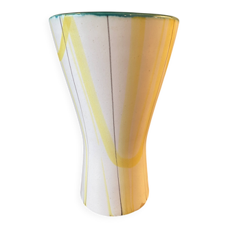 Roger Capron Vallauris vase in ceramic, graphic decoration.