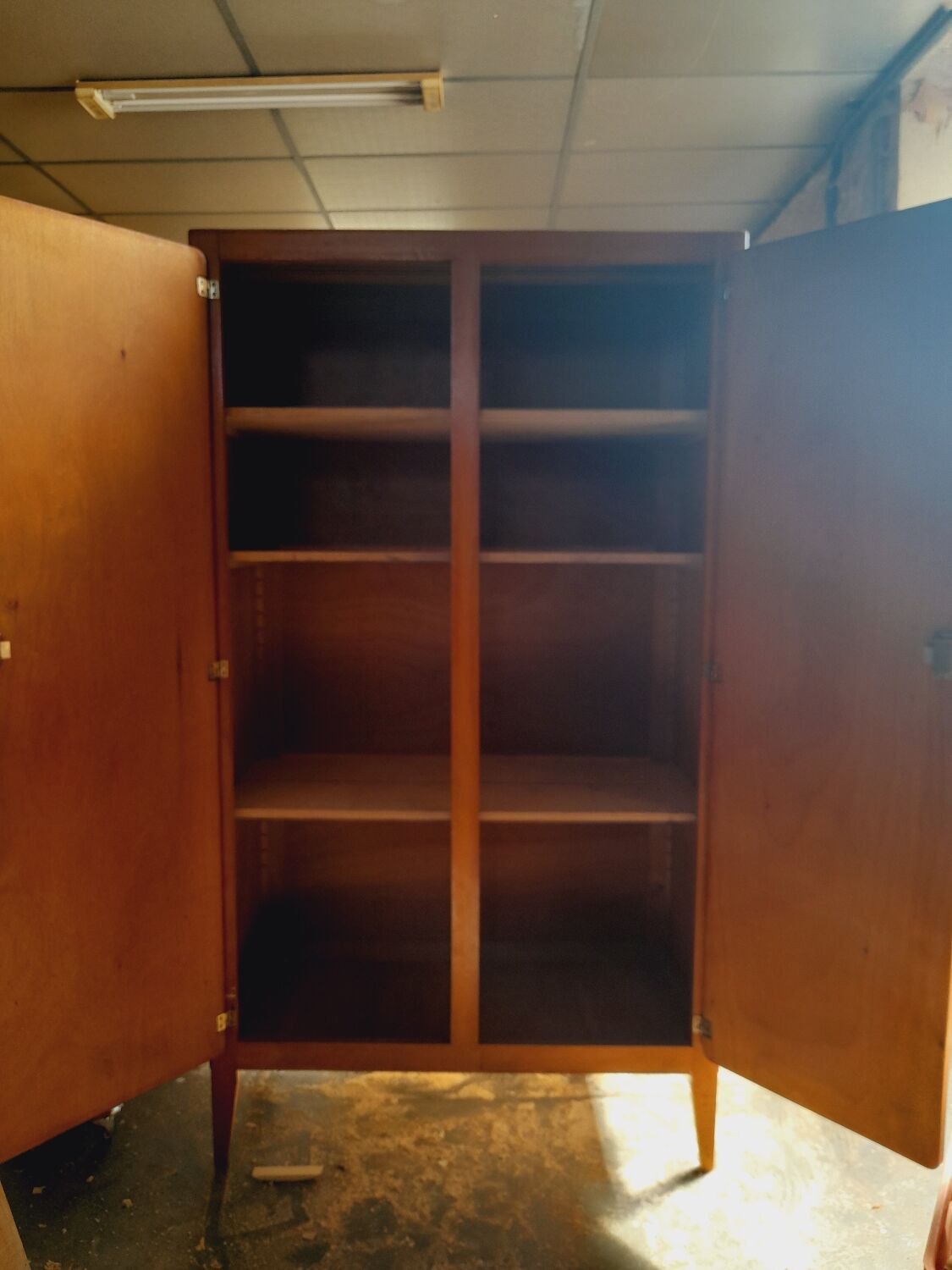 Vintage compass feet school cupboard