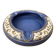 Antique Blue Glazed Ceramic Ashtray White Relief Decor Vintage