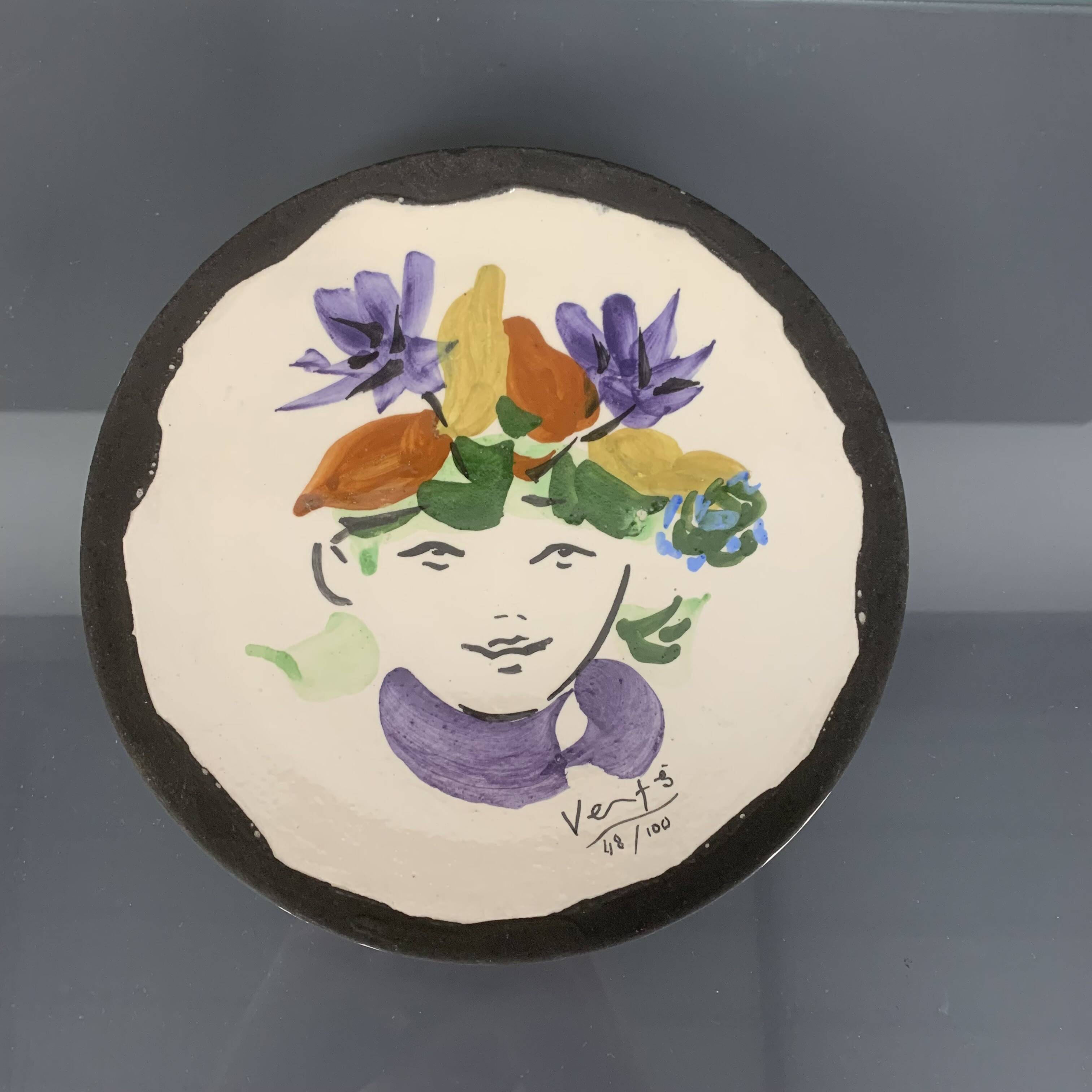 Marcel Vertes Pottery Plate Cup edition Atelier Tapis Vert Vallauris 1950