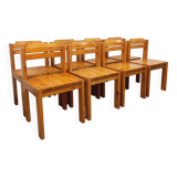 Set of 8 vintage Scandinavian chairs by Ilmari Tapiovaara for Asko in pine