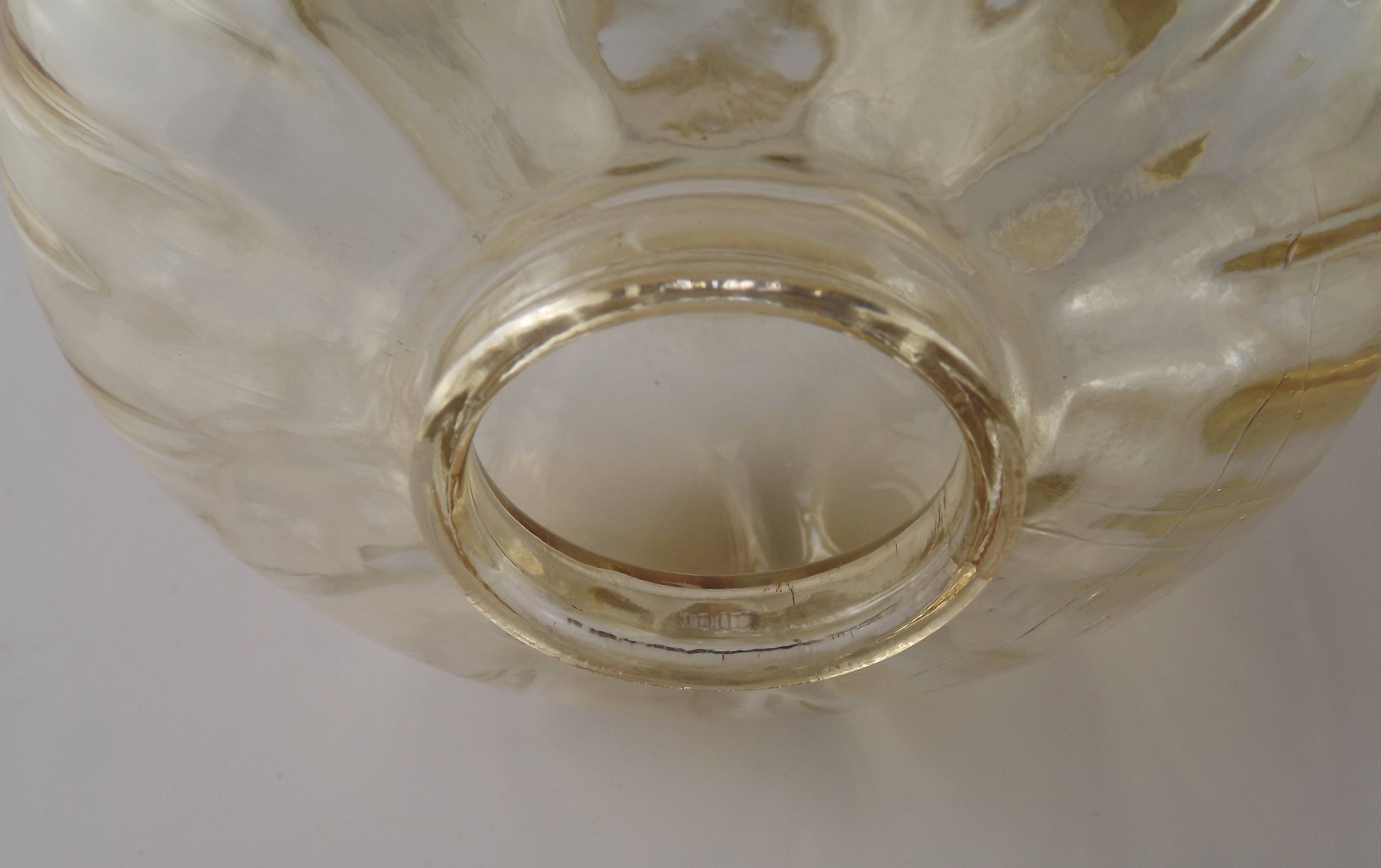 Matching Pair Mid Century Amber Glass Bubble Glass Replacement Shades 5593