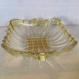 Vide poche carré en verre jaune