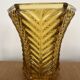Amber moulded glass vase in Art Deco style