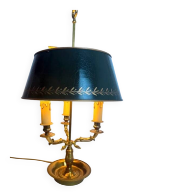 Lampe bouillotte en bronze, style Empire, à variateur d'intensité