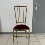 Vintage Chiavari Velvet Chair Circa 1960 Italy