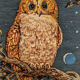 Vintage tapestry "The watchman" with cross stitch. In perfect condition.