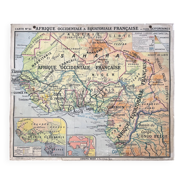 Old school map Hatier 51, 1930, Equatorial West Africa
