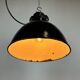 Industrial Bauhaus Black Enamel Pendant Lamp, 1930s