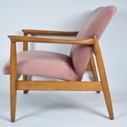 Fauteuil GFM-64 original, designer E.Homa, années 1960, rembourré, velours rose