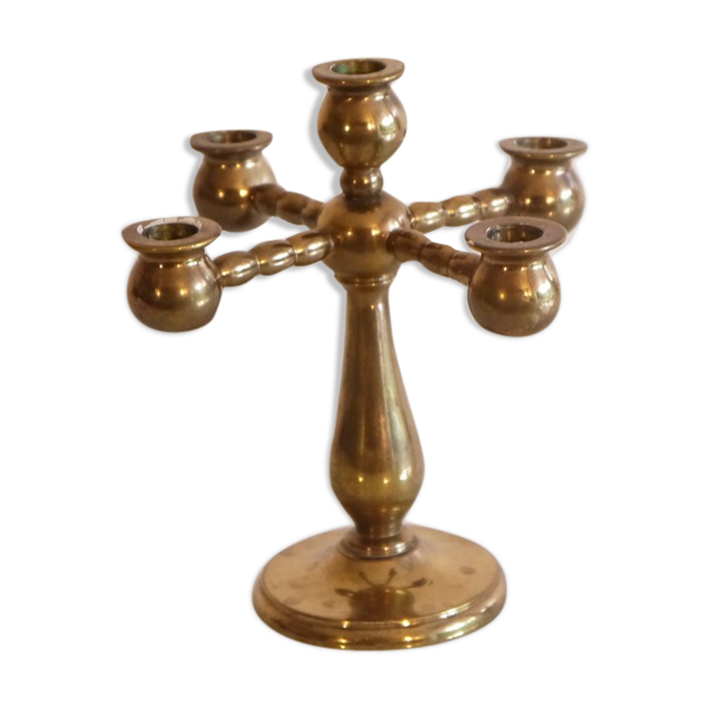 Vintage Scandinavian brass chandelier 1970