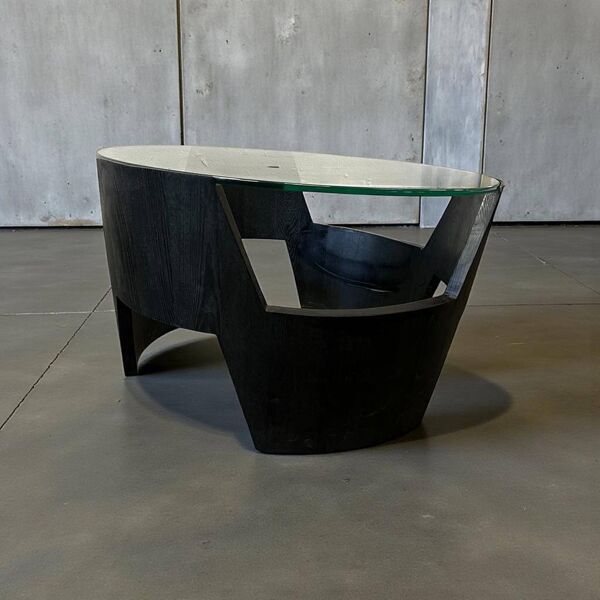 Table basse ronde vintage space age / table basse