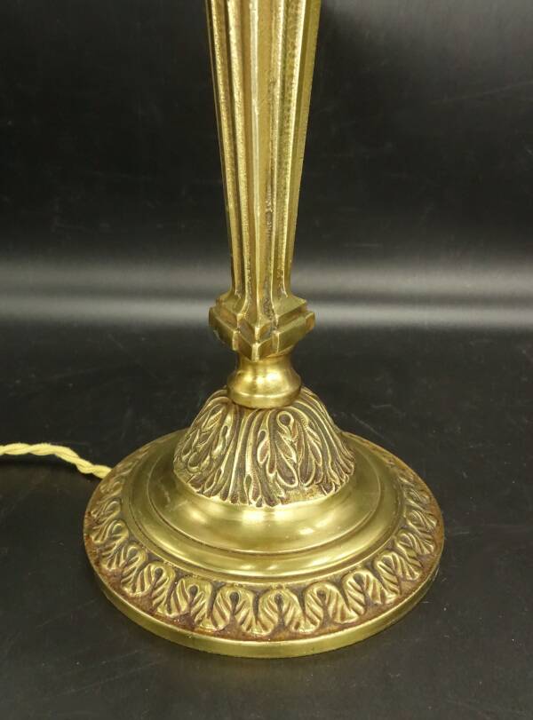 Large Louis XVI style ram's head lamp base - gilded bronze