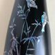 Black laqué wooden vase