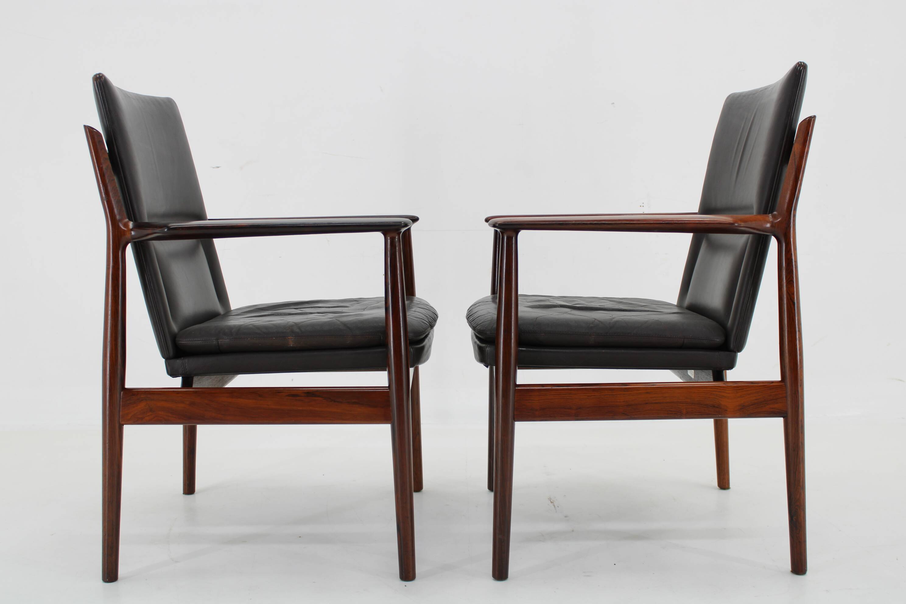 1960s Pair of Arne Vodder 431 Armchairs by Sibast Mobler, Denmark