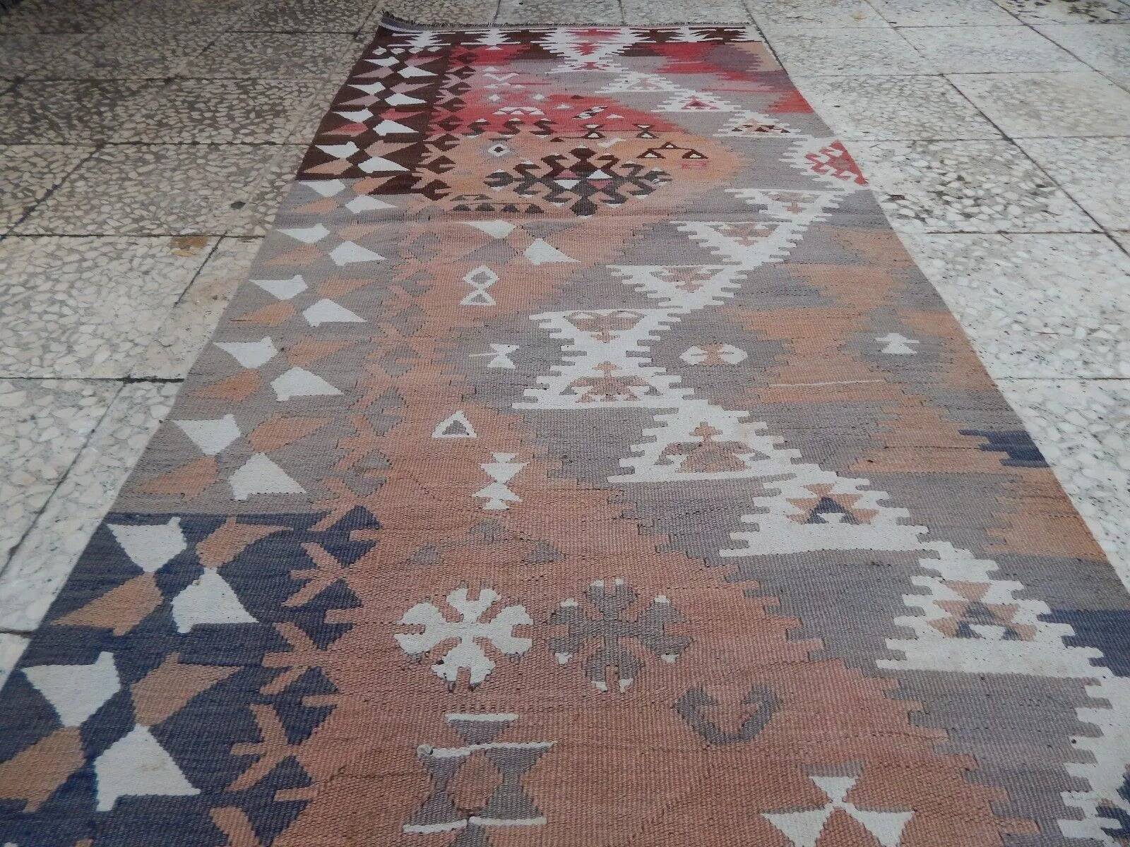 Vintage Turkish hallway rug 86x357 cm