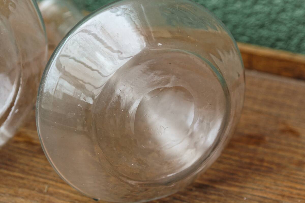 Pair of glass carafes, art deco